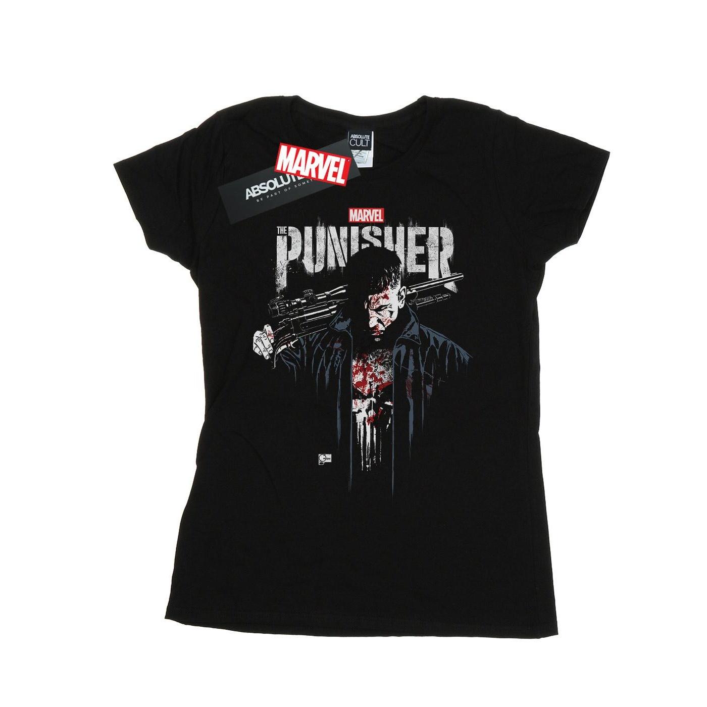 Marvel Dames The Punisher TV Serie Frank Castle Katoenen T-shirt M zwart