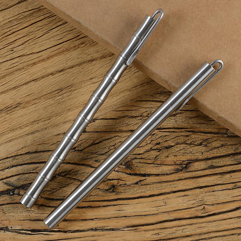 Stainless Steel Bamboo Style Ballpoint Pen – Metal Business Gift & Student Stationery