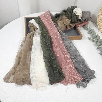 Long Sunscreen Lace Shawl Versatile Female Headscarf Elegant Neck Protection Scarf