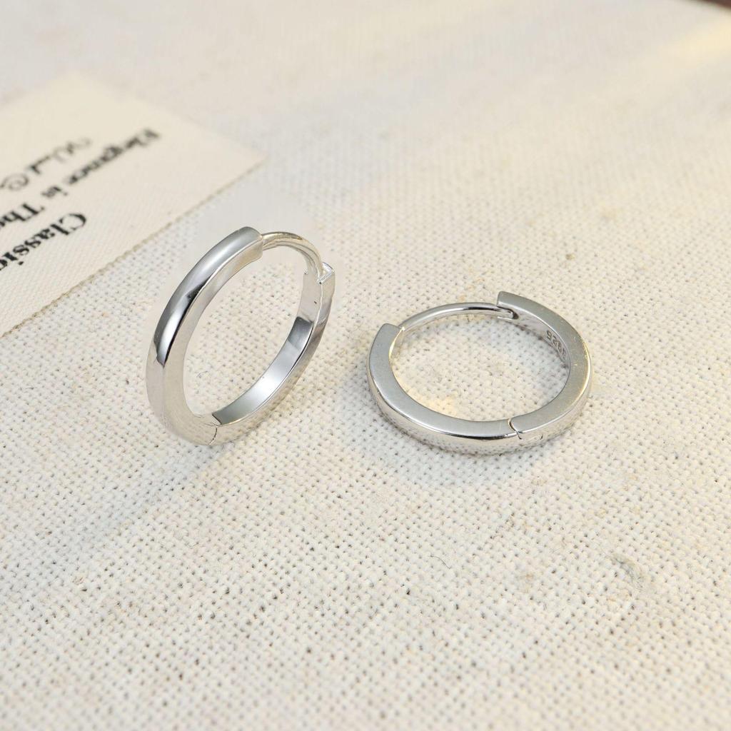 925 Sterling Silber Luxus Schlichte Creolen Ohrringe - Damen Leichte, Hochwertige Ohr Manschetten und Creolen