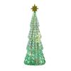 Illuminated Glass Christmas Tree Tabletop Light Up Christmas Tree Figurine for Xmas Home Party Centerpiece Tabletop Mantel Decor