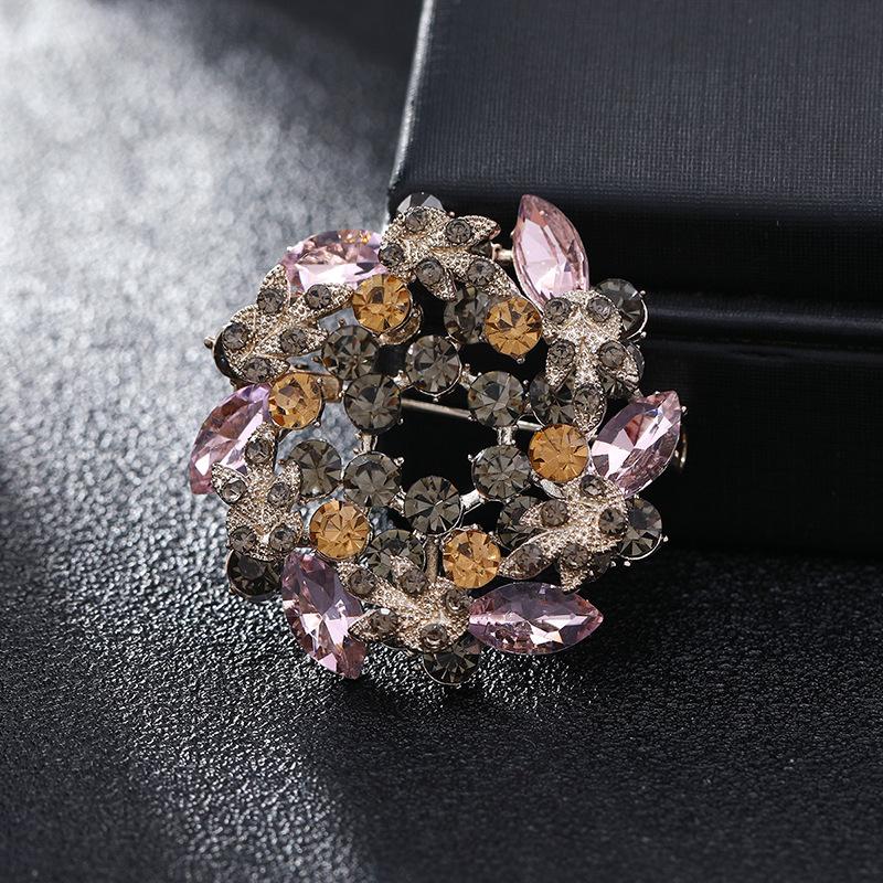 

Темпераментная брошь из хрусталя баухинии, женская, простая и элегантная булавка, изысканный аксессуар для костюма, роскошная корсажная брошь