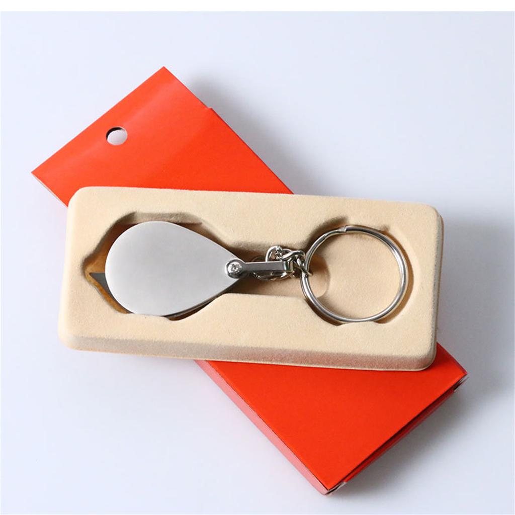Mini Portable 15x Magnifier With Keychain Foldable Optical Glass Magnifying Glass Home Office Travel