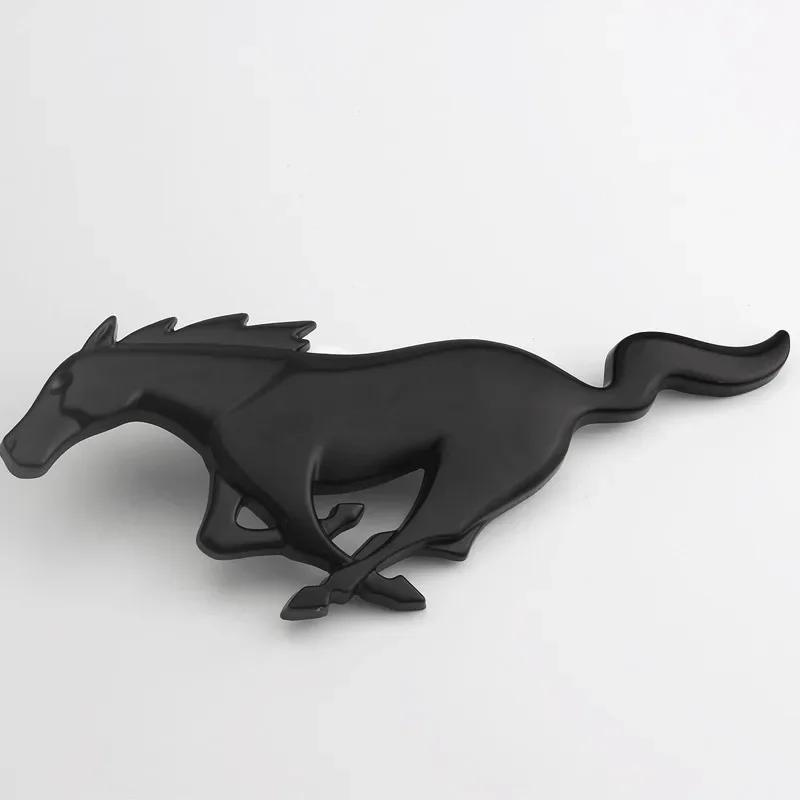Car Sticker 20x7.5CM Metal Car Front Grille Horse Badge Trunk Sticker for Ford Mustang 2.3T Shelby GT350 GT500 GT 2015-2017 Rear