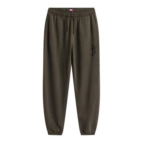 Tommy Jeans Mens Fleece Vertical Logo Relaxed Fit Joggers