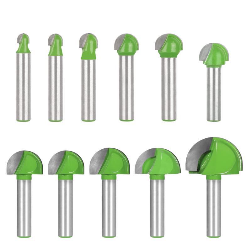 8-Pattern Round Bottom & Head Woodworking Milling Cutter, Grooving & Trimming Router Bit for Engraving & Bakelite Milling