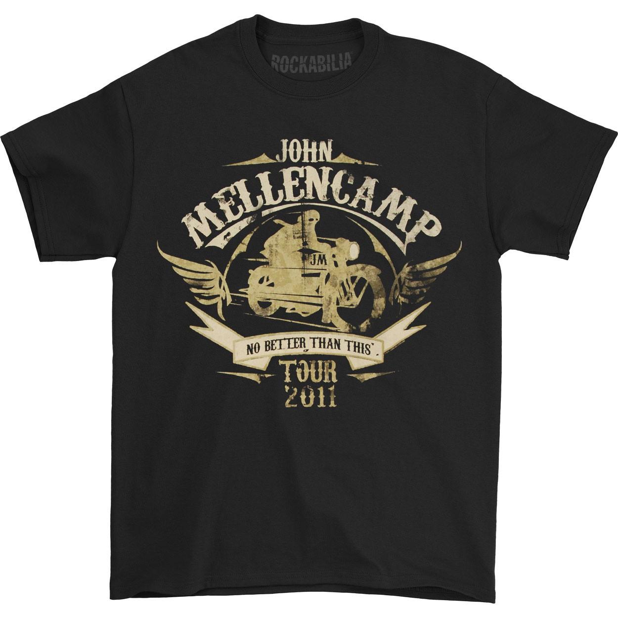 Men s John Mellencamp Rider 2011 Tour T-shirt Small Black 4XL