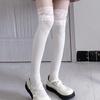 New Thigh High Socks Knit Lace Bowknot Autumn And Winter Thick Leg Warmers Stockings White Black Lolita Cute Over The Knee Socks