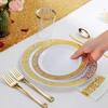 25 x 7.5-Inches Gold Disposable Plastic Plates For Daily Use /Party/Gathering