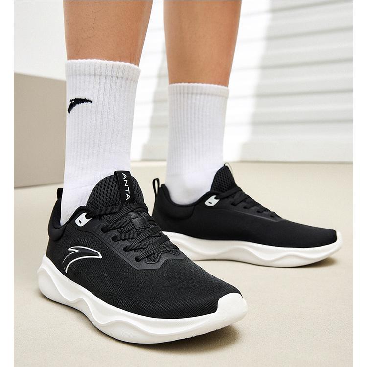 Anta Comfortable Casual Durable Breathable Low-Top Training Shoes Men Sneakers Black White 912427706-2