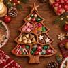 7 Grids Christmas Tree Cheese Serving Platter Wooden Snack Tray Charcuterie Board  Living Room