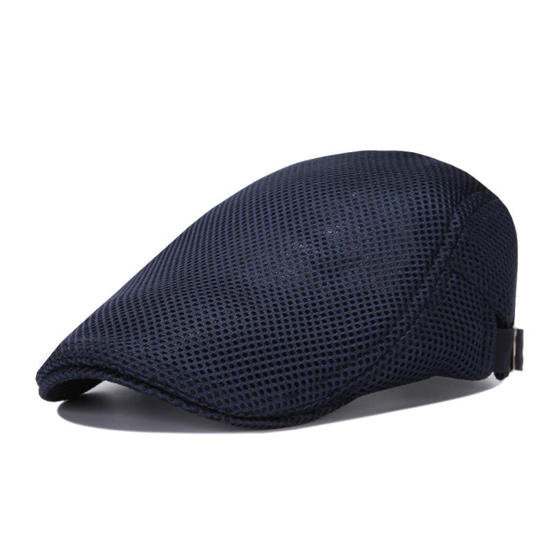 Peaked Cap Men's Spring and Summer Breathable Mesh Forward Hat Solid Color Beret Outdoor Cool Hat Women