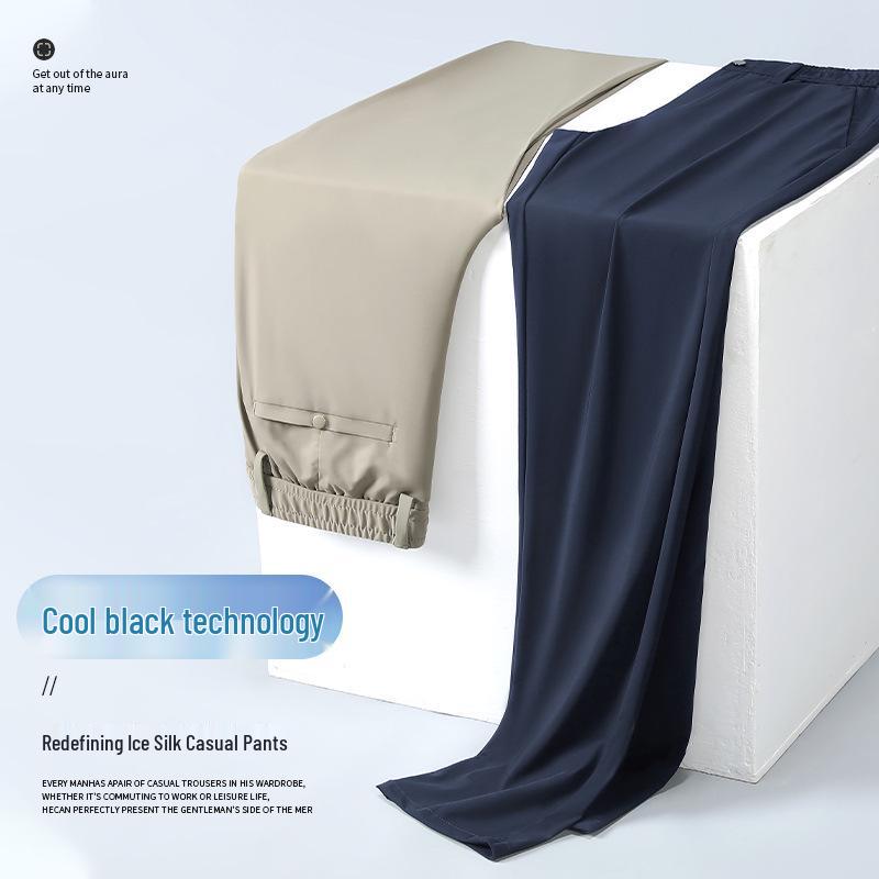 High-End Herren Straight-Leg Casual Anzughose - Schwarz Luxus Modehose für Jugendliche