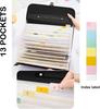 2-Pack Extra-Large 12-Pocket Legal/Foolscap Size Accordion File Organizer with Handle TRANBO Portable Expandable File Folder Plastic Document Organ