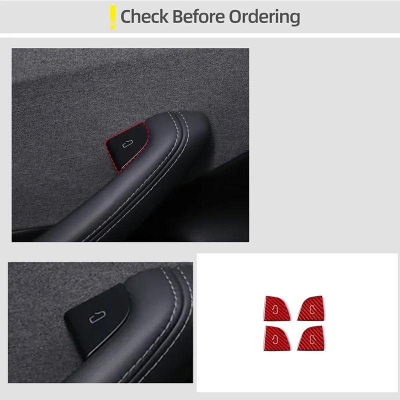 Precisions Fit Door Switches Button Protective Film for Select Model Carbon Fiber Resin Car Interior Upgrades Accessory