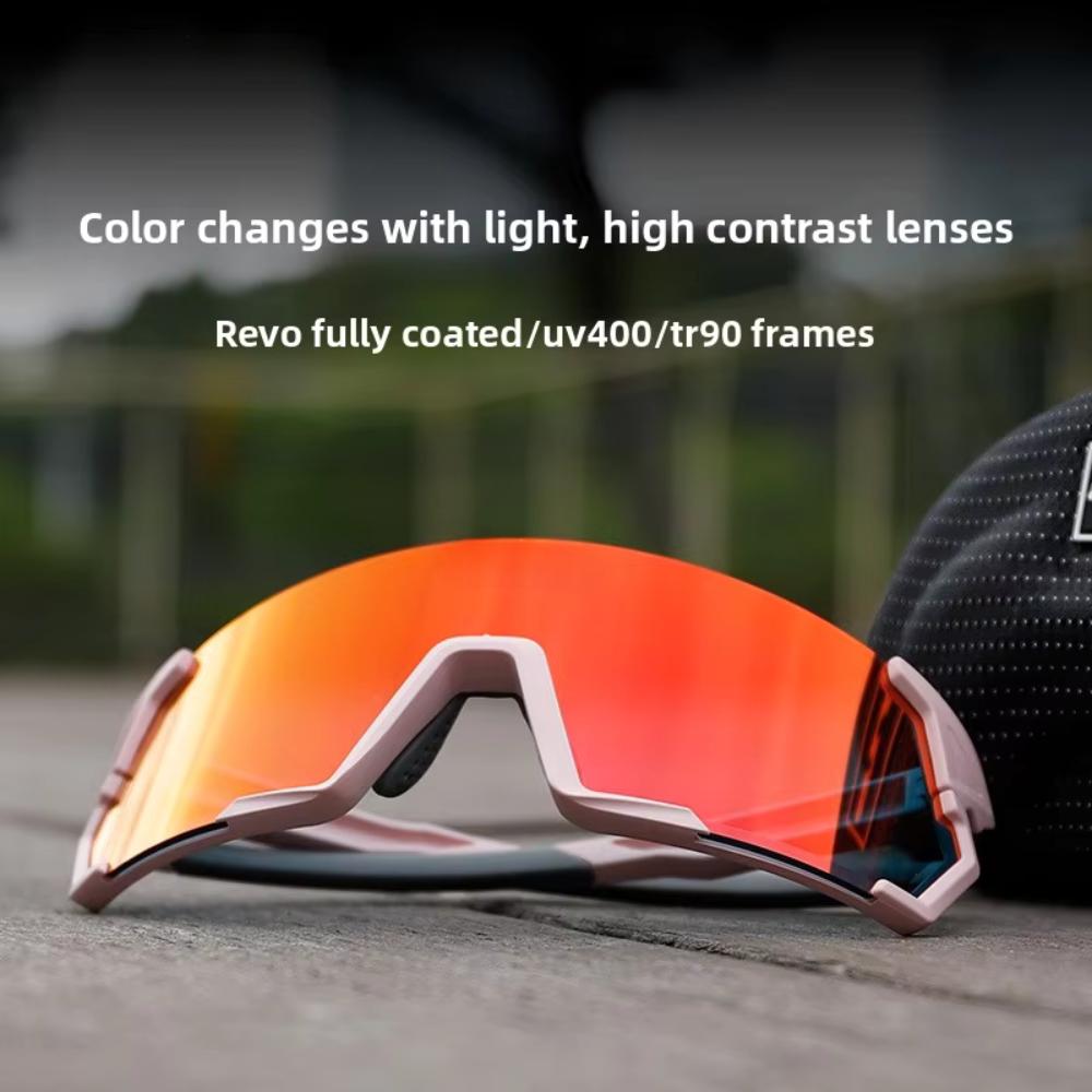 Cycling Goggles High-Contrast Color-Changing UV400 Lenses Windproof for Road Biking & Outdoor Activities