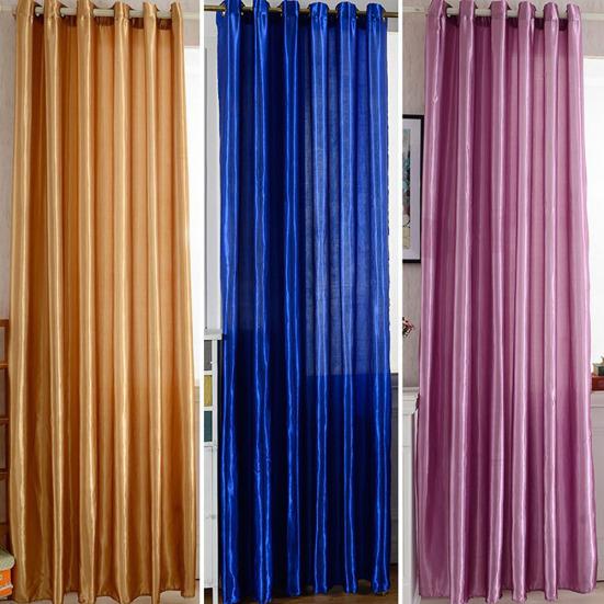 100x250cm Punching Solid Color Soft Window Blackout Curtain Bedroom Draperies