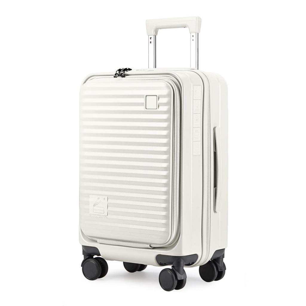 20-inch Front-Opening Trolley Suitcase with Universal Wheels and Password Lock