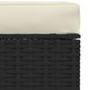 Garden Footstool with Cushion Black 70x70x30 cm Poly Rattan