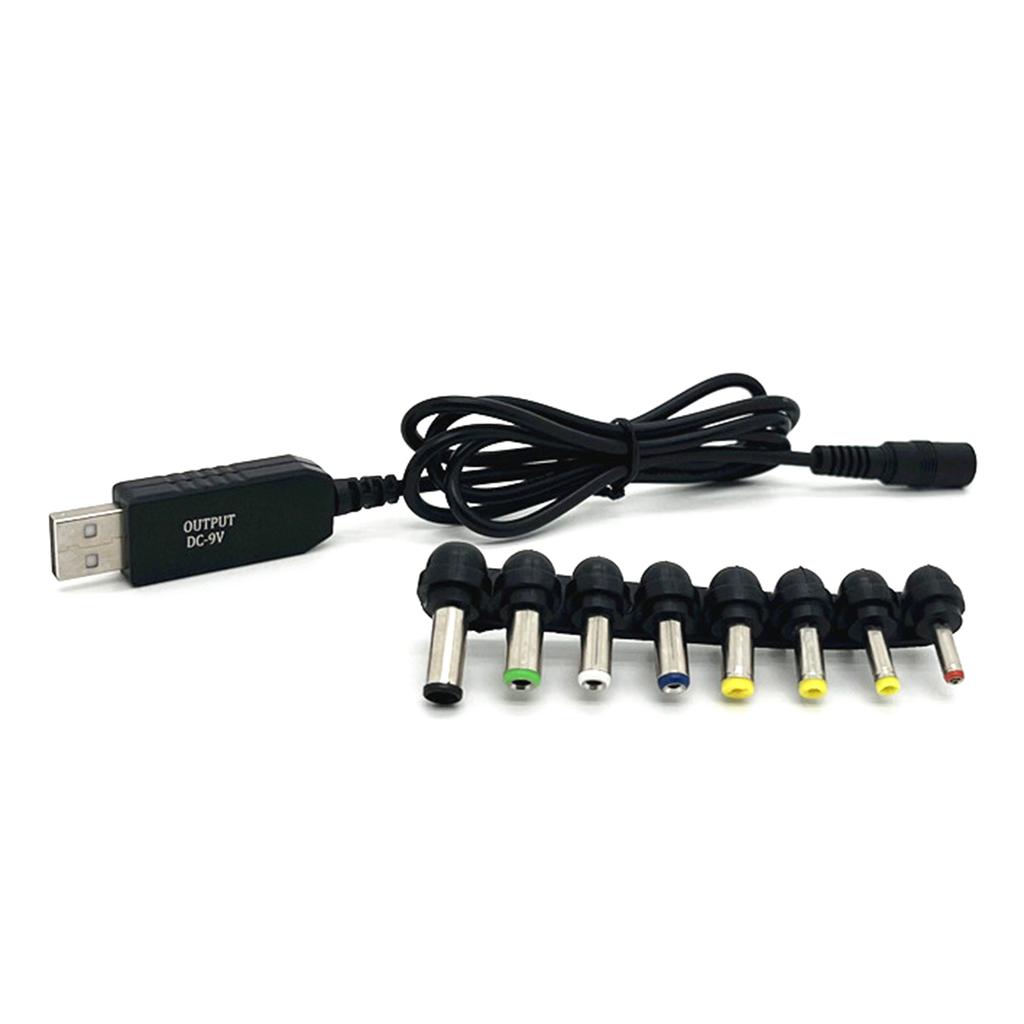 USB 5V To DC9V 12V Power Cable for Router Speaker USB To DC5.5x2.5mm 8 Jacks Charging Cable Power Cord Plug