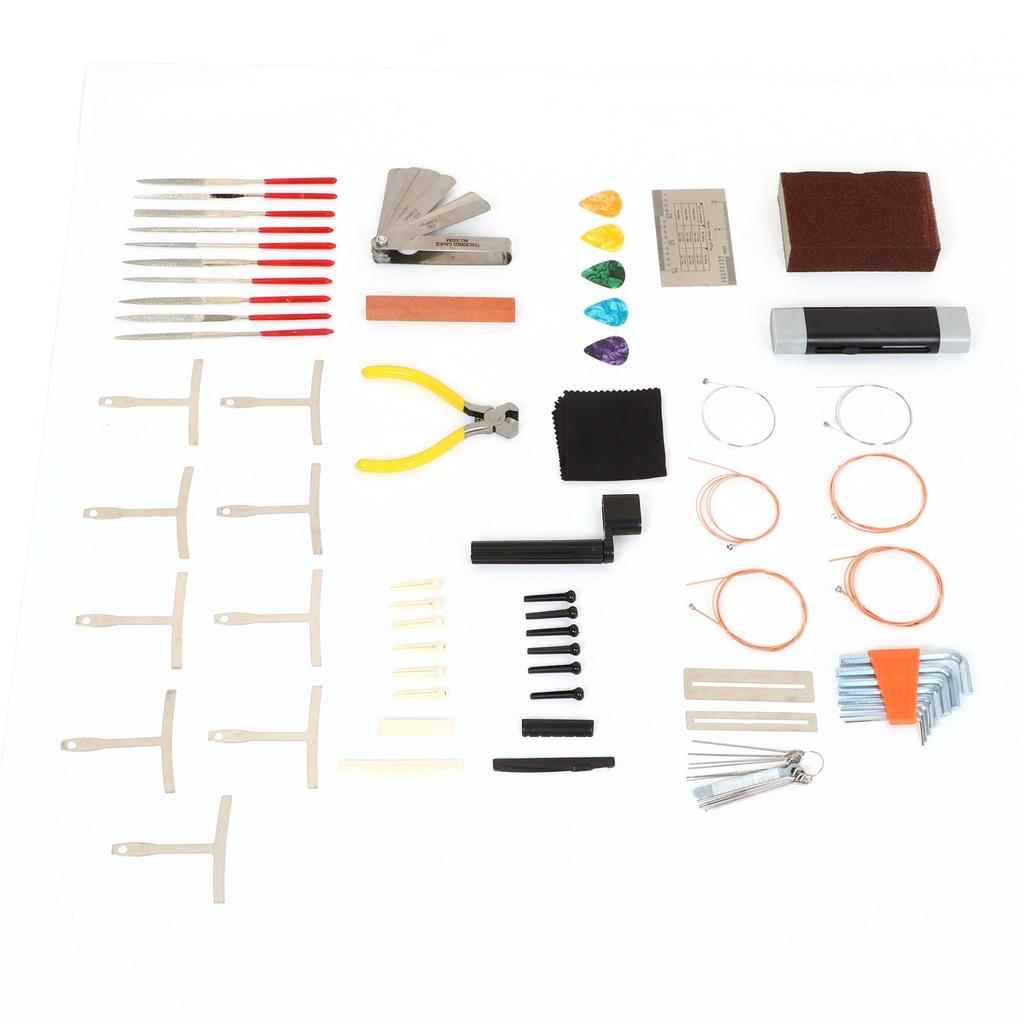 Guitar Tool Kit Bridge Pin Saddle Nut File Radius Ruler Set for Maintenance Repair