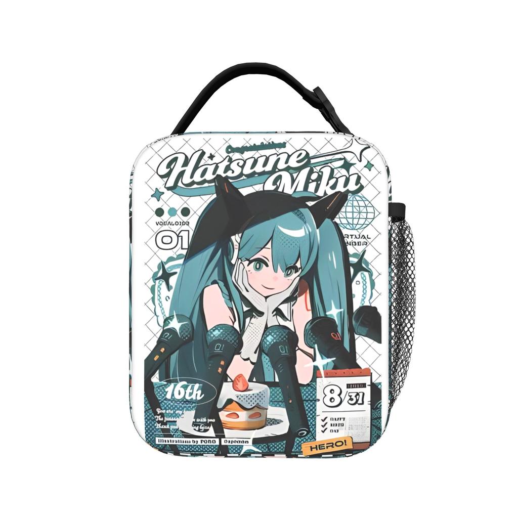 Hatsune Miku Insulated Lunch Bags Thermal Bag Reusable,Lunch Container Kawaii  Anime Leakproof Tote Lunch Box Food Bag College