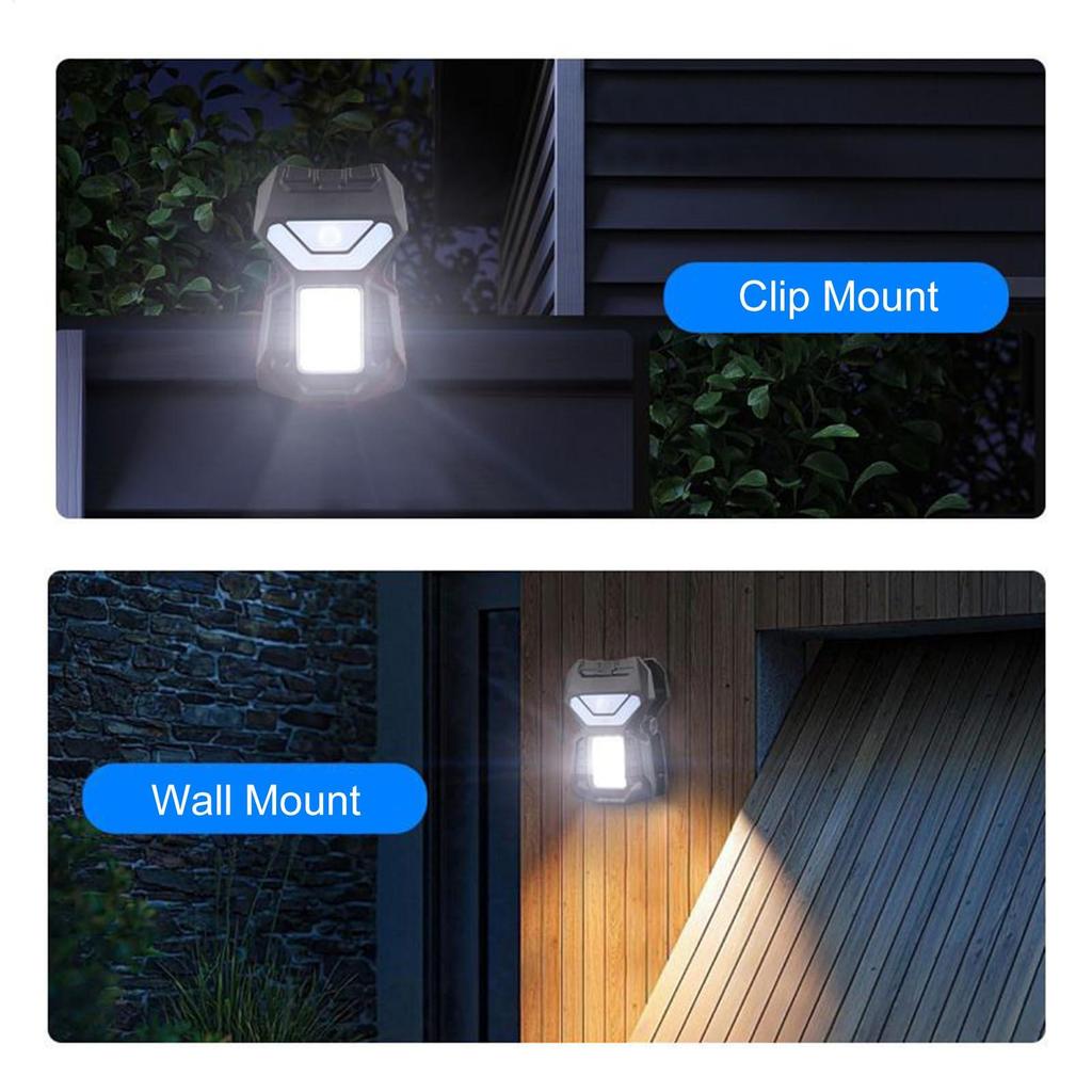 LED Solar Garden Outdoor Lights Clip Light Waterproof Motion Sensor Camping Lamp Rechargeable for Landscape Outdoor Wall Decor