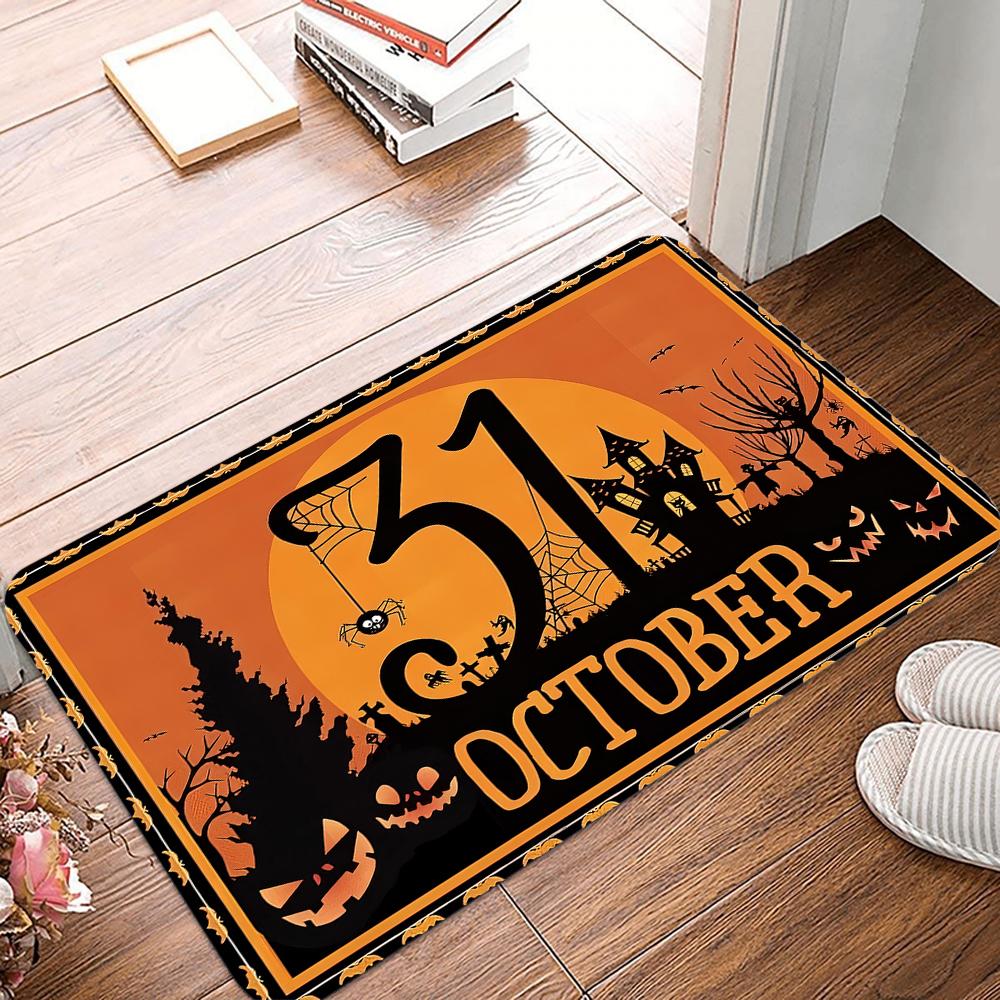 Halloween Funny Entrance Mat Carpet Living Room Dining Room Laundry Floor Mat Bath Balcony Hallway Non-Slip Door Mat
