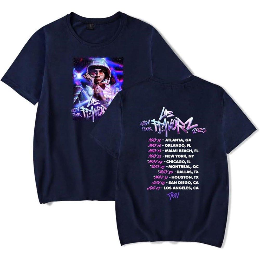 

Dei V Los Flavorz USA Tour 2025 Merch Short Sleeve Tshirt Unisex Fashion Crew Neck Top S