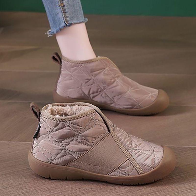 Fashion Winter Fleece-lined Round Toe Soft Sole Women's Snow Boots Sale Fashion 2025 Lamb Chic and Elegant Large Size Warm Ladies Shoes