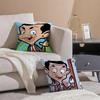 Comedic Cartoon MMr Bean Cushion Cover Pillowcase Short Plush Invisible zipper Room Sofa Cushion Cover