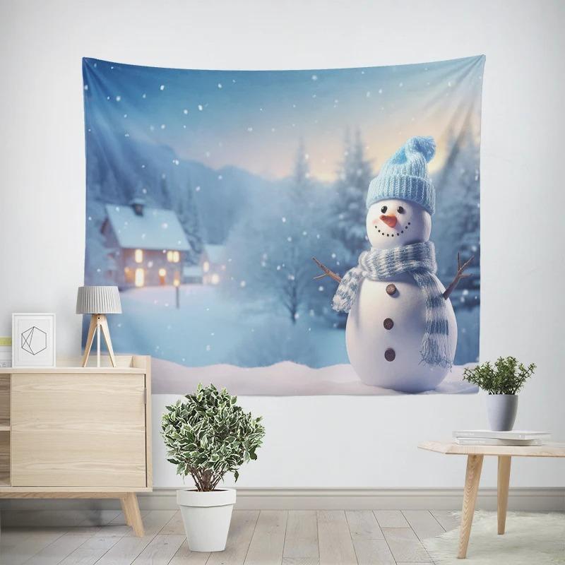 Neujahr Weihnachtsthema Schneemannmuster Wohnzimmer Schlafzimmer Dekotapisserie