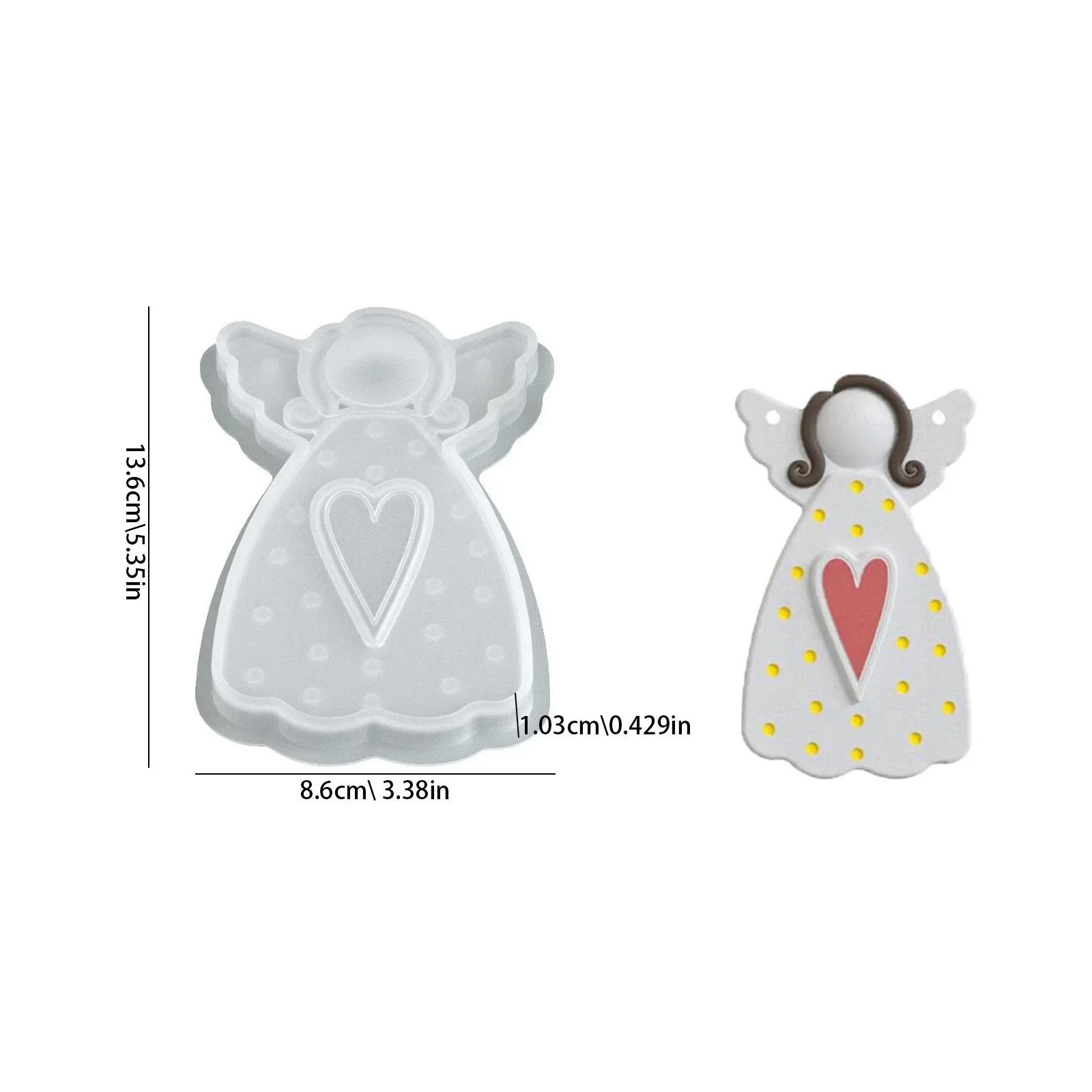 

Top Quality New DIY Faceless Angel Silicone Mold for Hanging Ornament Heart Dot Texture Resin Craft Making Plaster Concrete
