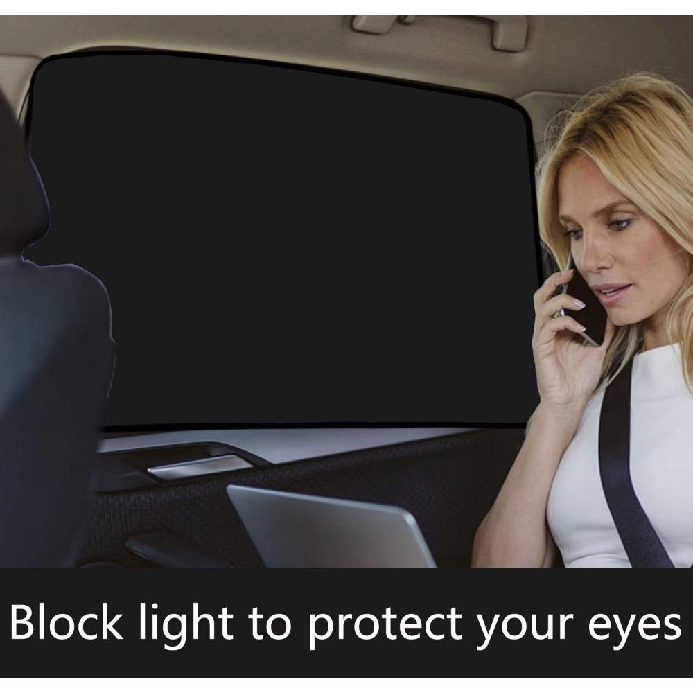 Car Side Window Sun Shades Window Sunshades Privacy Curtains, 100% Block Light Front&Back 4pcs