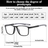 3PCS Pochromic Color Changing Sports Reading Glasses for Men Anti Blue Light Presbyopia Glasses Square Cycling