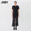 Summer Short Sleeve Round Neck X-Line Silk Dress