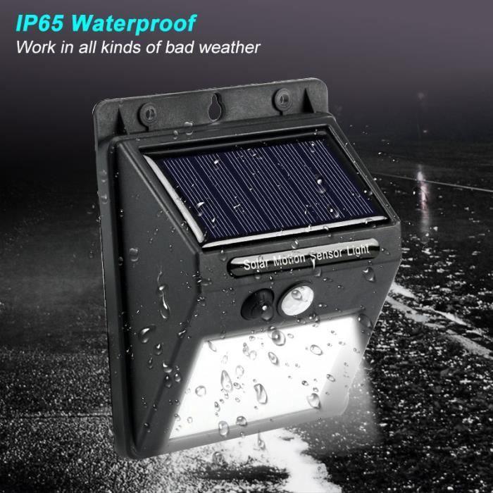 Lampe solaire LED - Induction - 30 LEDs - Détecteur de mouvement PIR - Imperméable - Jardin