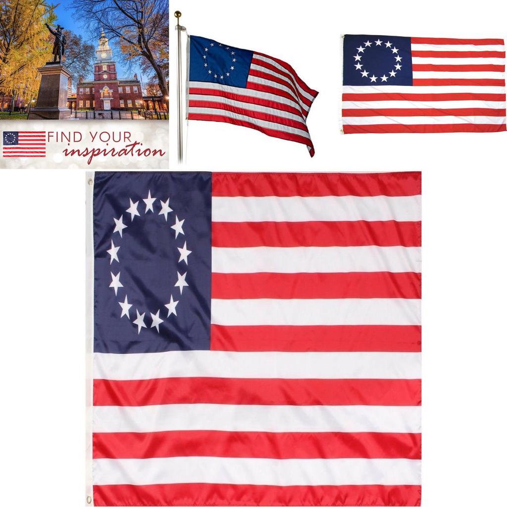 Vintage 13-Sterne-Flagge Amerikanische US-Kolonien Betsy Ross Retro-Design in Rot Weiß Blau 3x5 Fuß