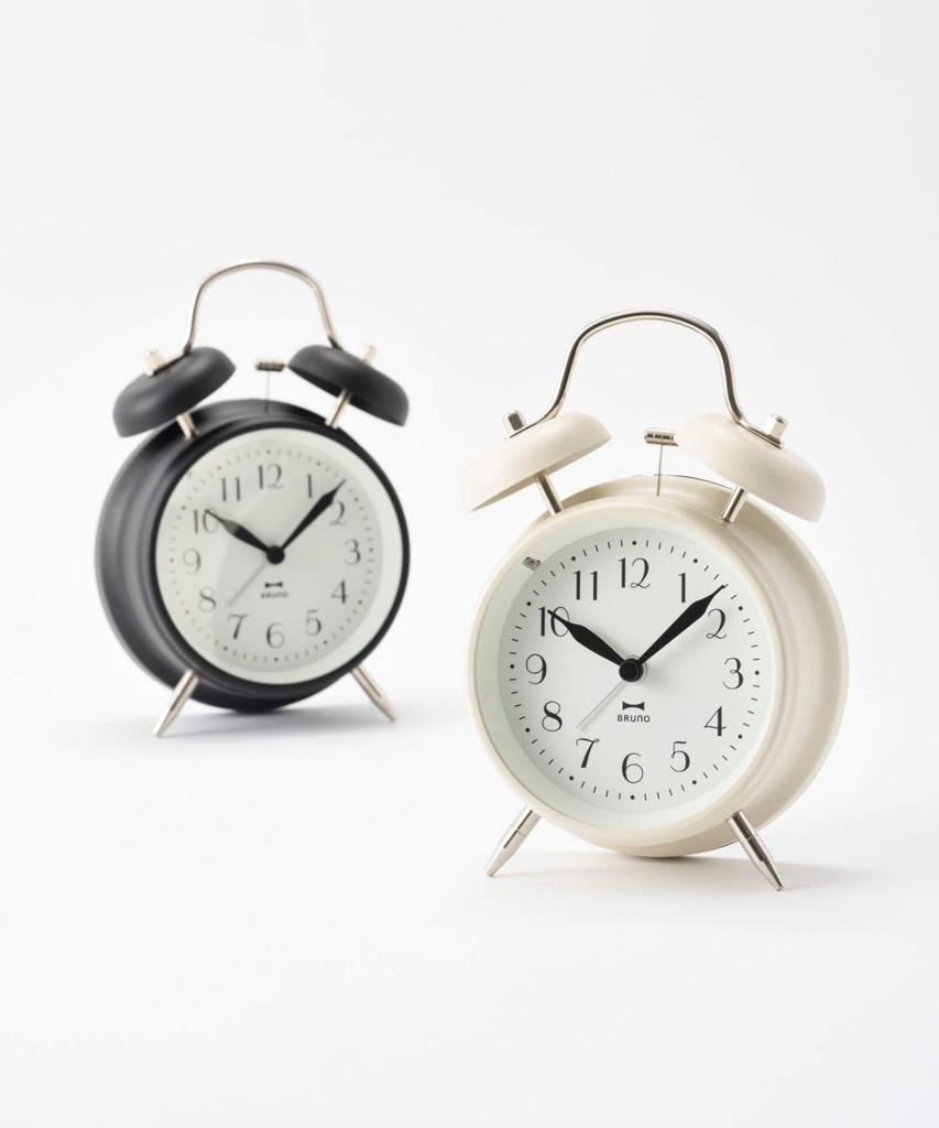 BRUNO Monochrome Twin Bell Clock, Stylish White with Backlight, Perfect as a Housewarming Gift, Popular Bruno BCA024-WH