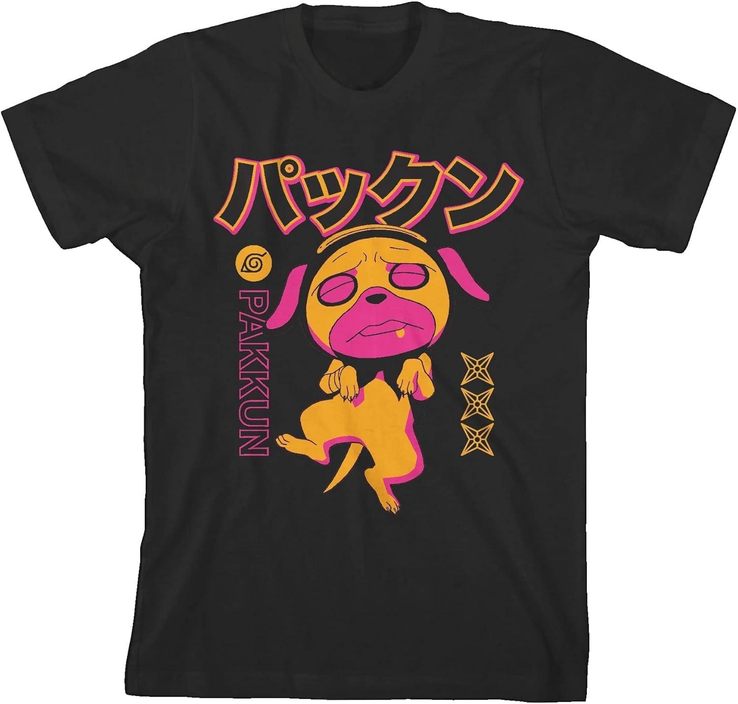

Naruto Classic Still Sleepy Pakkun Minimal Colors Boy s Black T-Shirt XXXXXL чорний