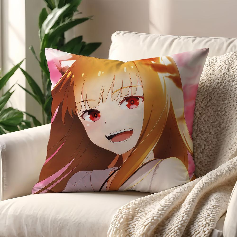 Anime S-Spice And Wolf Kawaii cushion cover For Pillow Printing Sofa Decoration Home Car Room CoffeeShop Office NordicSimplicity