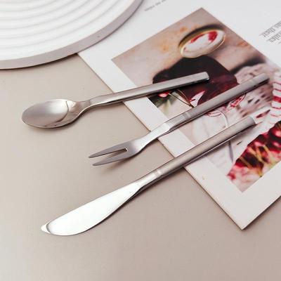 European PDL Straight Handle 304 Stainless Steel Cutlery Set: Western Knife, Fork, Spoon, Steak Knife, Dessert Knife, Fork, Spoon