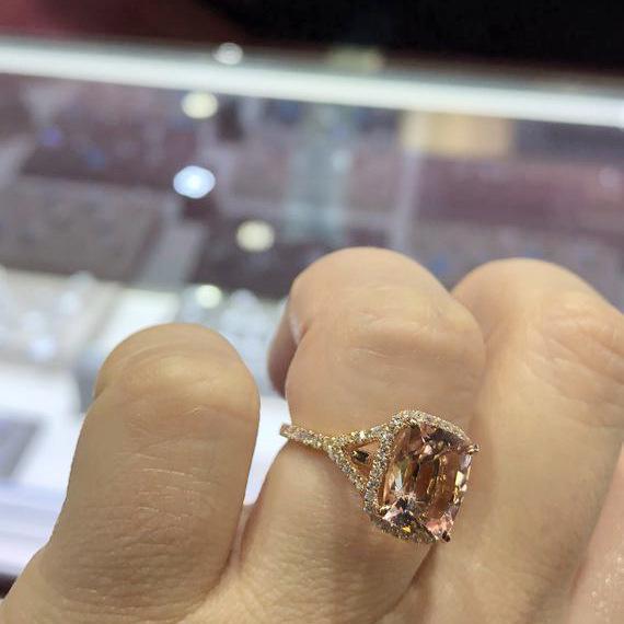 Engagement Rings White Zircon Rose Gold Ring For Women Pink Zircon Ring Crystal Jewelry Wedding Rings for Ladies