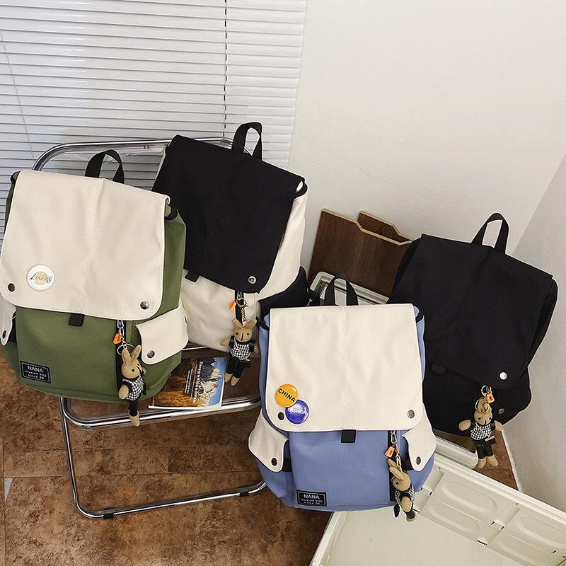 Schoolbag Casual Backpack Men and Women Contrasting Colors Large-capacity Travel Backpack Japanese Junior High School Students High School