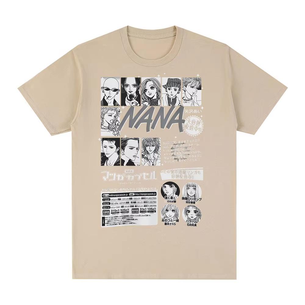 

Anime Nana Osaki graphics 100Cotton Y2k Tshirt womens Men 2026 New Summer breathable Japanese Manga unisex Short sleeve shirt 4XL
