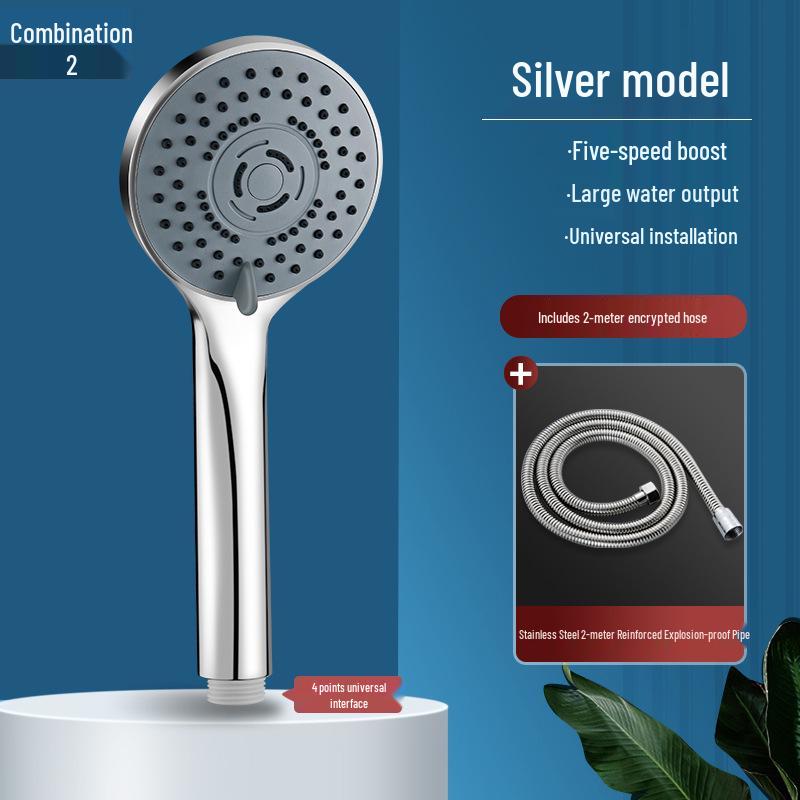 Pressurized Shower Head Set with Coarse Hole Sprinkler for High Water Output and Bath Heater Compatibility