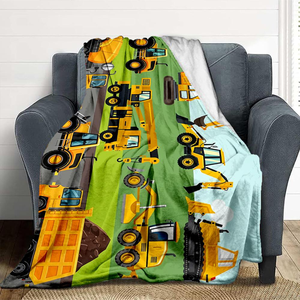 Construction Vehicles Flannel Blanket Throw Blanket Soft Warm Sofa Bed Camping home Decor Unique Christmas Gift C926985