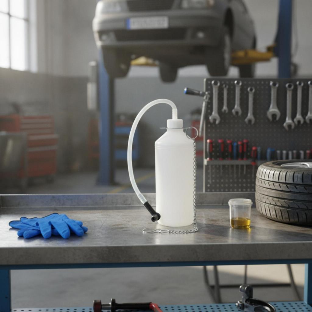 Fluid Collection Bottle with Silicone Tube Translucent Brake Bleeder Hose Mess Tool for