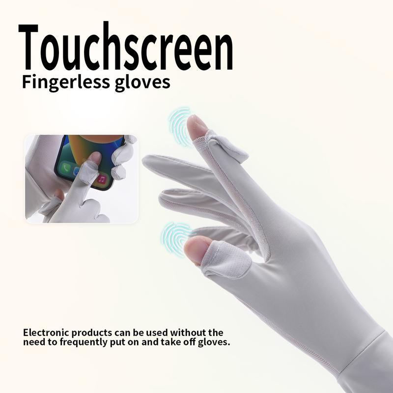 Unisex UV Protection Sunblock Gloves - Women Man Full Finger Sunscreen Gloves Touchscreen Gloves for Driving Hiking Riding