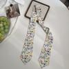 Long Silk Scarf Retro Floral Neck Small Scarf High-end Tie Decorative Chiffon Thin Hair Tie